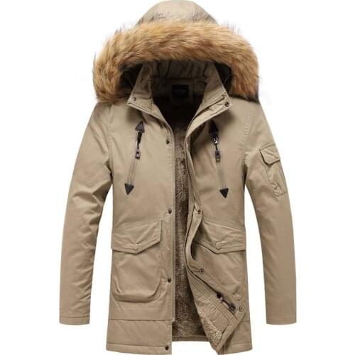 2021 Mens Winter Jackets Military Fashion Thick Casual Outwear Velvet Warm Coat