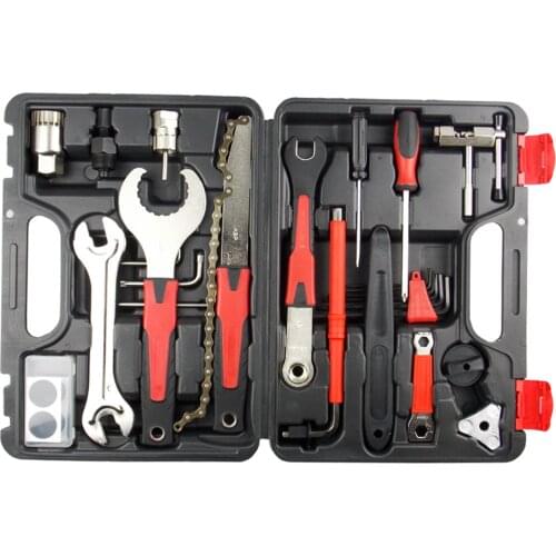 Bike Repair Tool Kit Set, Bicycle Tool Box Chain Whip Breaker, Bike Tire Puncture Repair Lever, Patch, Pedal Wrench Screwdriver