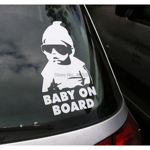 By DHL/Fedex 500pcs Baby on Board Car Safty Sticker Decal Waterproof Night Reflective Wall Stickers car covers