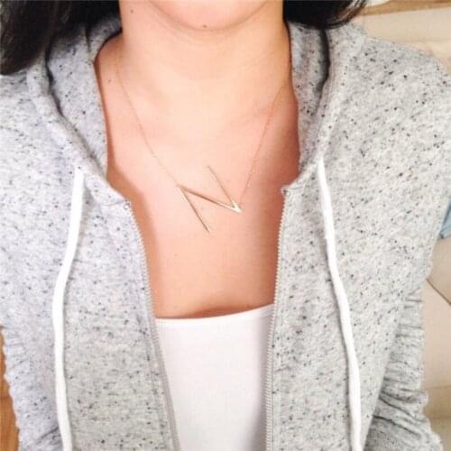 Stainless steel large letter C necklace, gold initial necklace, oversized capital letter C letter necklace jewelry