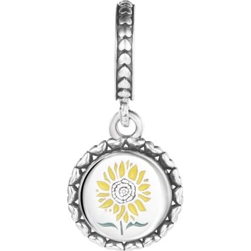 Fits Pandora Bracelets Sunflower Love For All Dangle Charm 925 Sterling Silver Beads Jewelry for Women Gift Kralen Berloques