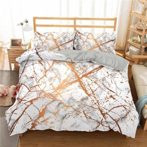 Marble Pattern Printed Duvet Cover Single Twin Double Full King Size Fashion Bedding Sets With Pillow Case Bedroom Textiles