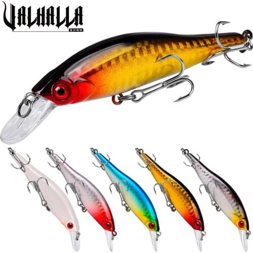 VALHALLA 5Pcs Sinking Minnow Fishing Lure 11.5g-0.41oz Artificial Hard Bait 9.8cm-3.86" Wobbler Baits Bass Pike Pesca Tackle