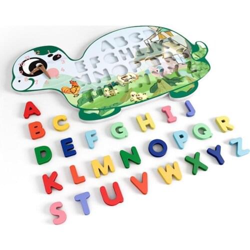 Educational Toys Time Concept Wooden English Letter Matching Board Kids Letter Cognitive Board Early Education Educational Toys
