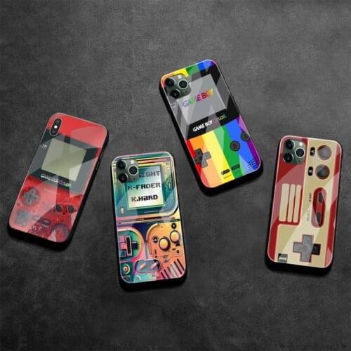 Retro Handheld Gameboy Console Tetris Phone Case Tempered Glass For iPhone 12 Pro Max Mini 11 Pro XR XS MAX 8 X 7 6 Plus SE 2020