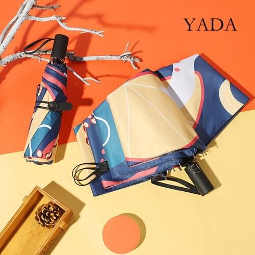 YADA INS 2020 New Luxury Colorful Patern Umbrella Folding Automatic Umbrellas For Women Child UV Lovely Rain Umbrella YD200188