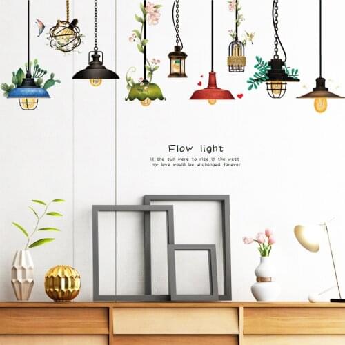 Flower Rattan Chandelier Wall Stickers Modern Home Living Room Bedroom Fashion Stickers 2021 New Year Decoration Stickers