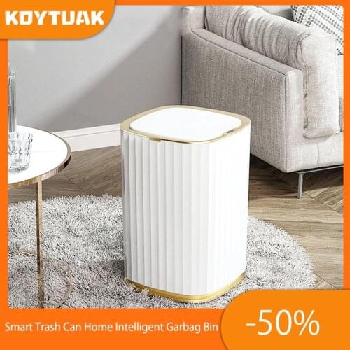 Smart Trash Can Home Intelligent Waste Bin Kitchen Bathroom Rubbish Can Electric Sensor Automatic Induction Waterproof with Lid