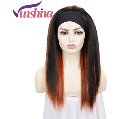 Vunshina Honey Blonde Ombre Synthetic Headband Wig Short Afro Kinky Curly Natural Looking Scarf Wigs With Head Band For Women