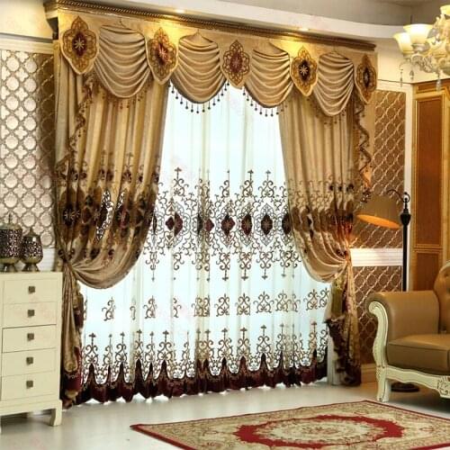 Chenille Embroidered Curtains European-style for Living Room Luxury High-end Atmospheric Bedroom Blackout Curtains Custom