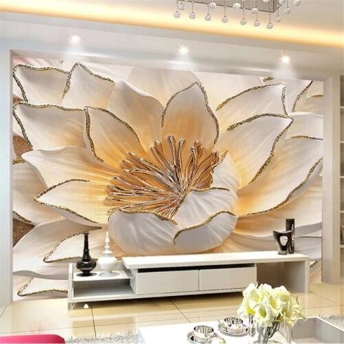 Wellyu Customized wallpaper 3d modern minimalist floral relief TV background living room bedroom background wallpaper