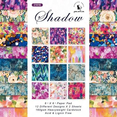 YPPcraft 12 Sheets Shadow Scrapbooking Pads Paper Origami Art Background Paper Card Making DIY Scrapbook Paper Craft