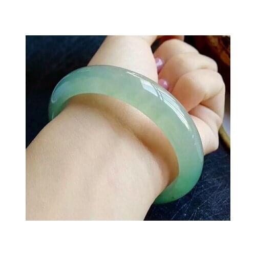Zheru jewelry natural Burmese jade 54-64mm light-colored bracelet, elegant princess jewelry, best gift for mother and girlfriend