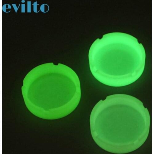 1pcs Creative Cigarette Cigar Glow In The Dark Luminous Silicone Soft Ashtray Smoking Cigarette Cigar Bar Desk Accessories