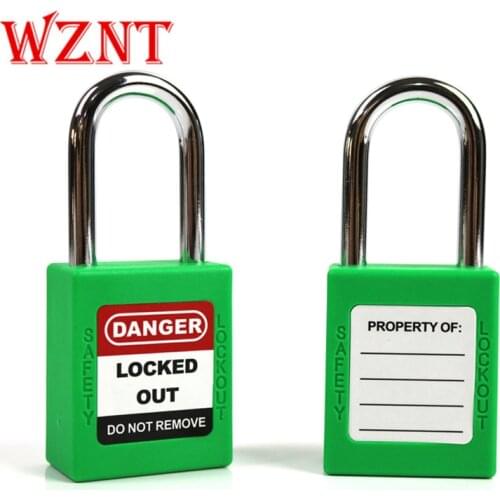 1pc NT-38S 38mm Green keyed differ keyed alike key same steel shackle safety lockout padlock with master key