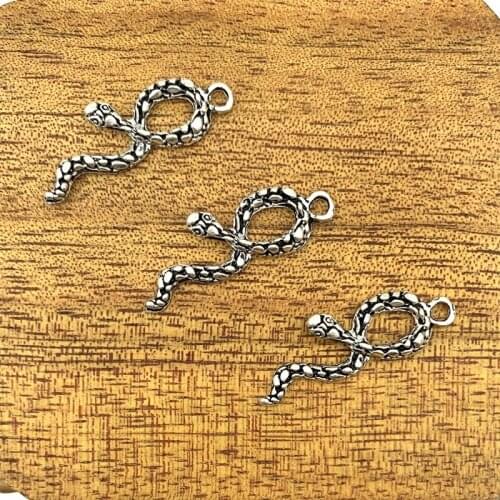 10pcs charm snake pendant 32*10mm vintage Tibetan silver DIY making pendant, fashion pendant alloy