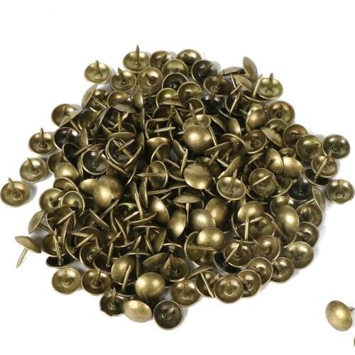 Antique Brass Bronze Upholstery Nail Jewelry Gift Wine Case Box Sofa Decorative Tack Stud Pushpin Doornail 100Pcs