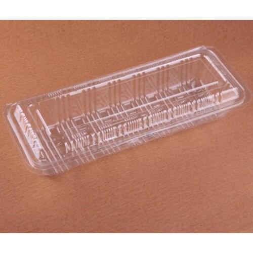 1000pcs 21cm*8cm*4cm Long plastic boxes of disposable plastic transparent lunch boxes packing boxes sushi egg tarts box SN1775