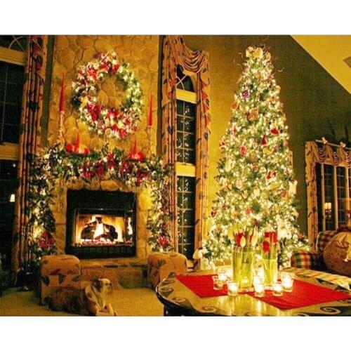2020 Christmas Tree Cross Stitch Kit Craft Needlework Set Canvas Printed Cotton Thread Home Decor Christmas Gift Wholesale