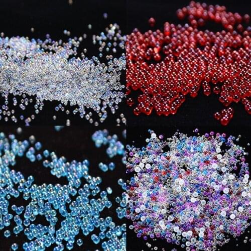 5g 0.6-3mm Mini Bubble Ball Bead Bottom Colorful Tiny Glass Beads For DIY UV Epoxy Resin Molds Fillings 3D Nail Art Decorations