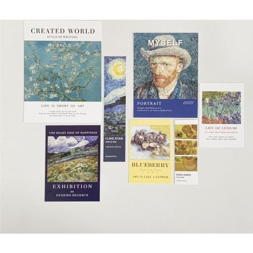 7Pcs Ins Style Nordic Literary Temperament Classic Art Mural Paper Card Photo Wall Stickers Photography Props Home Decoration
