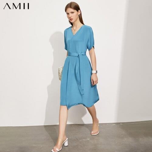Летние платья из шелка Amii China At AliExpress