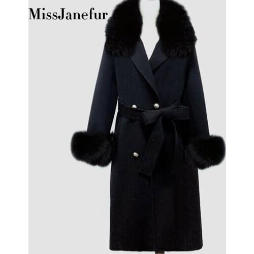 Women Winter Wool Coats Warm Slim Fit Fashion Casual Office Lady Blends Woman Coat Jacket Fur Hood Khaki Plus Size New