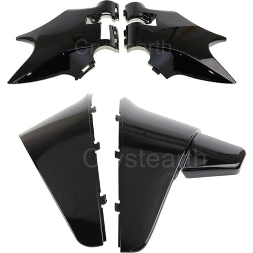 Gloss Black Battery Side Fairing Cover /Wire Cowl Side Frame Guard Neck Cover For Honda Shadow VT 600 VLX 600 STEED400 1988-1998
