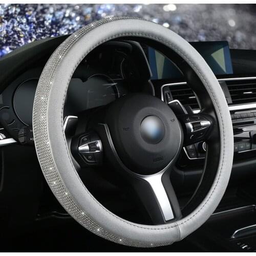 Hot drill car steering wheel cover inlaid with diamond lady cute cartoon Four Seasons General