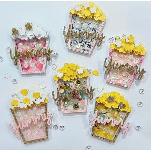 KSCRAFT Yummy Popcorn Shaker Metal Cutting Dies Stencils for DIY Scrapbooking Decorative Embossing DIY Paper Cards