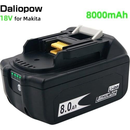 BL1860 BL1880 18V 8000mAh Li-ion Rechargeable Battery for Makita BL1840 BL1850 BL1830 BL1860B LXT400 Cells Balanced Protection