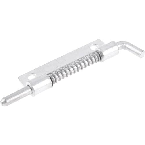Hardware Spring Loaded Metal Security Barrel Bolt Latch 3.5" Long Silver Tone
