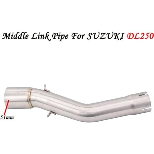 For Suzuki DL250 Motorcycle Exhaust Escape Modified Motorbike Connection Middle Link Pipe Without Muffler Silencer