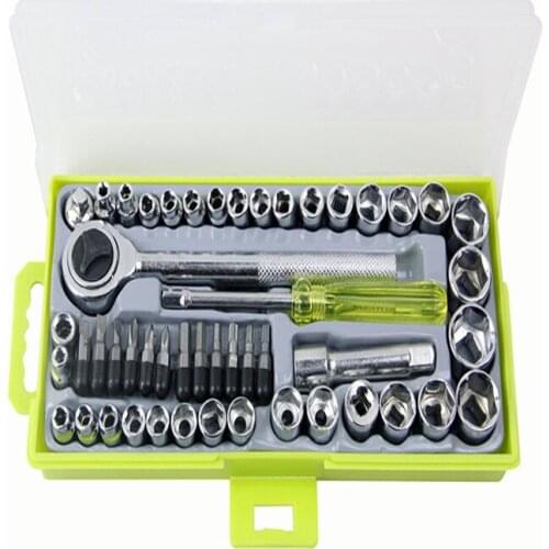 50PCS Sleeve Set Hex Socket Set Socket Wrench Set Auto Repair Sleeve Set Ratchet Wrench