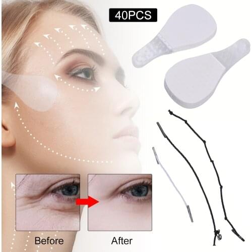 40Pcs Invisible Thin Face Facial Stickers Facial Line Wrinkle Flabby Skin V-Shape Face Lift Tape Scotch Beauty Face Lift Tools