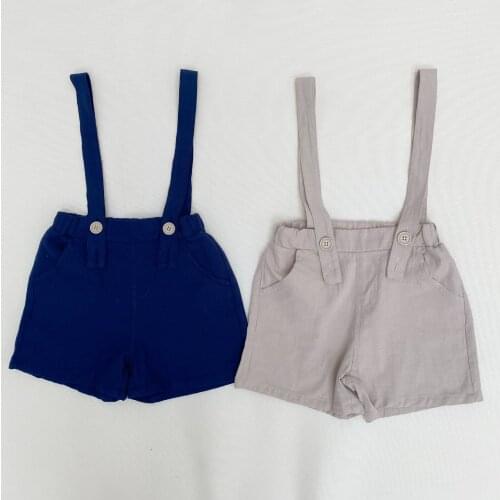 New Summer Solid Button Strap Cute Baby Clothes Boy Baby Girl Clothes Baby Clothes Boys Pants Girls Pants Toddler Shorts Overall