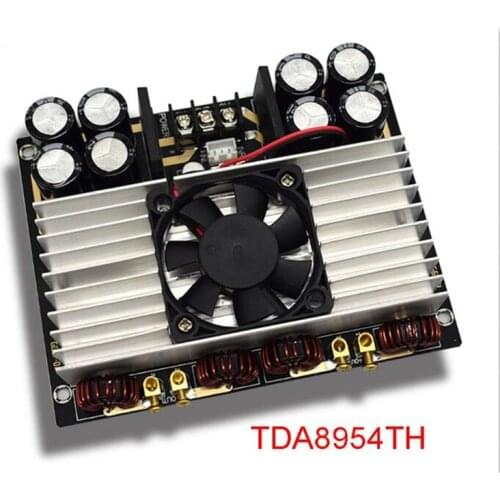 New TDA8954TH Dual-core Digital Audio Amplifier Board 420W*2 with Fan Hifi Two-Channel Amplificador Subwoofer Plate AC24V