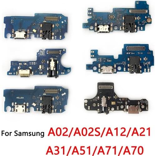 USB Charging Port Board Flex Cable Connector Parts For Samsung A02 A02S A12 A21 A21S A31 A32 A41 A51 A70 A71 Microphone Module