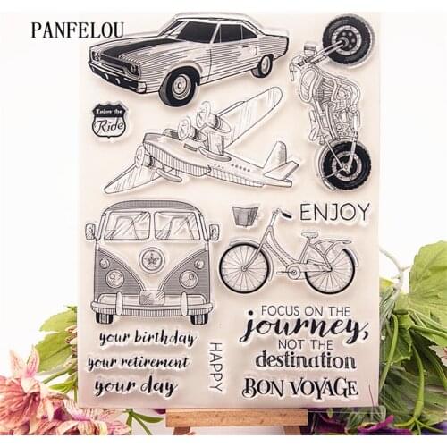 PANFELOU The traffic tools Transparent Silicone Rubber Clear Stamps cartoon for Scrapbooking/DIY Easter wedding album