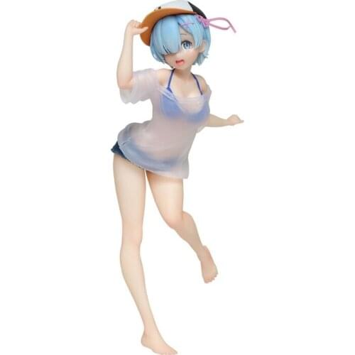 Re:life In A Different World From Zero Rem T-Shirt Swimsuit Anime Dolls Figures Collectibles Pvc Model Desktop Ornaments Toys
