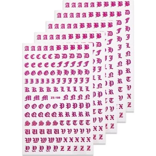 Retro Letters Chunky Glitter Nail Art Decorative Stickers UV Epoxy Resin Filling LX9E