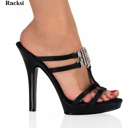 Rncksi New Sexy high with cool slippers nightclub fashion runway model 13cm heel favorite street The banquet slippers