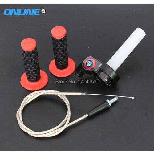 Handlebar Grips And Aluminium Visible Throttlegrips FOR Motorcycle Motorcross Pit Dirt Bike