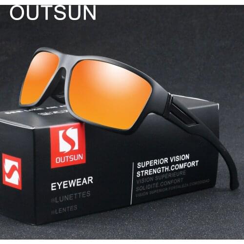 OUTSUN Brand Classic Polarized Sunglasses Men Women Driving Square Frame Sun Glasses Male Goggle Gafas De Sol oculos de grau
