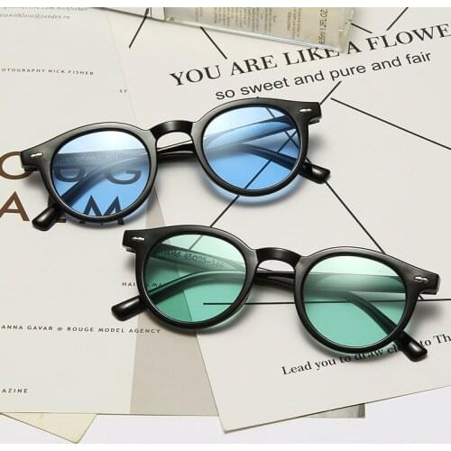 Hot Women Shades Sunglasses Men Vintage Sun Glasses Luxury Designer Eyewear Round Frame Eyeglasses oculos feminino Female Gafas