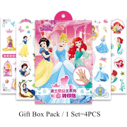 Disney Kids Temporary Tattoo Stickers Toy Princess Body Art Waterproof Tattoo Stickers With Gift Box