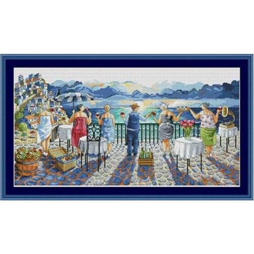 Seaside vacation patterns Counted Cross Stitch 11CT 14CT 18CT DIY Cross Stitch Kits Embroidery Needlework Sets home decor