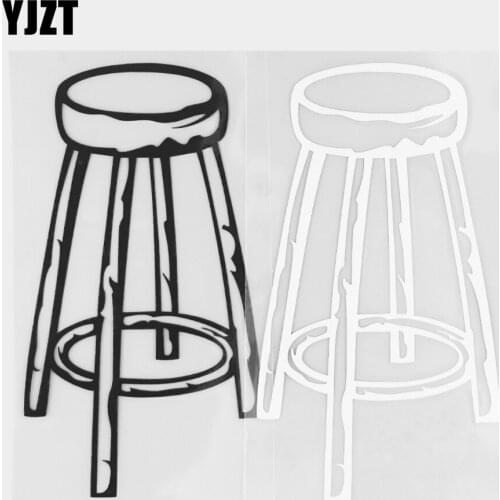 YJZT 8.2×15CM Old Style Stool Design Vinyl Decal Fun Decoration Car Stickers Black / Silver 20D-0287