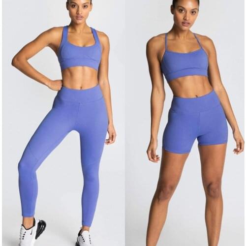 Womens Yoga Sets Leggings + Elastic Sports Bras Solid Colour Gym Clothing Fitness Sportswear Workout Leggings Clothes for Woman