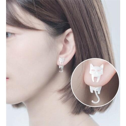 Cat Fish Stud Earrings For Women Gift Hypoallergenic Sterling Jewelry